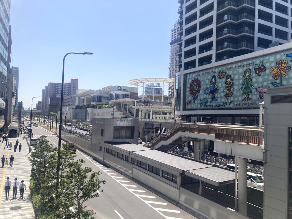 天王寺駅から見たあべの筋（旧熊野街道の一区間）